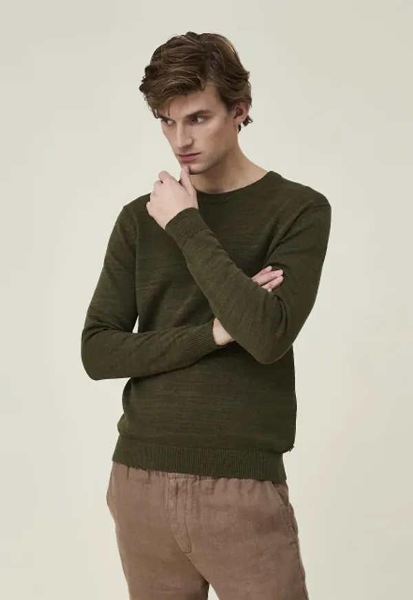 Roberto Cotton/linen Blend Crew Neck Sweater