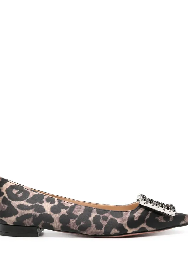 Roberto Festa Amaia leopardmönstrade ballerinaskor - Brun