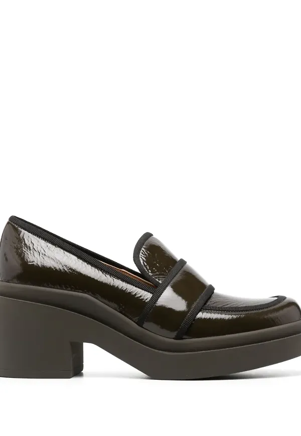 Roberto Festa Percy loafers med blockklack 70 mm - Grön