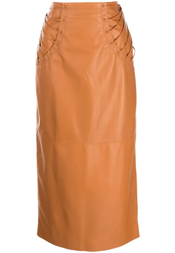 Rochas pennkjol i midimodell - Brun