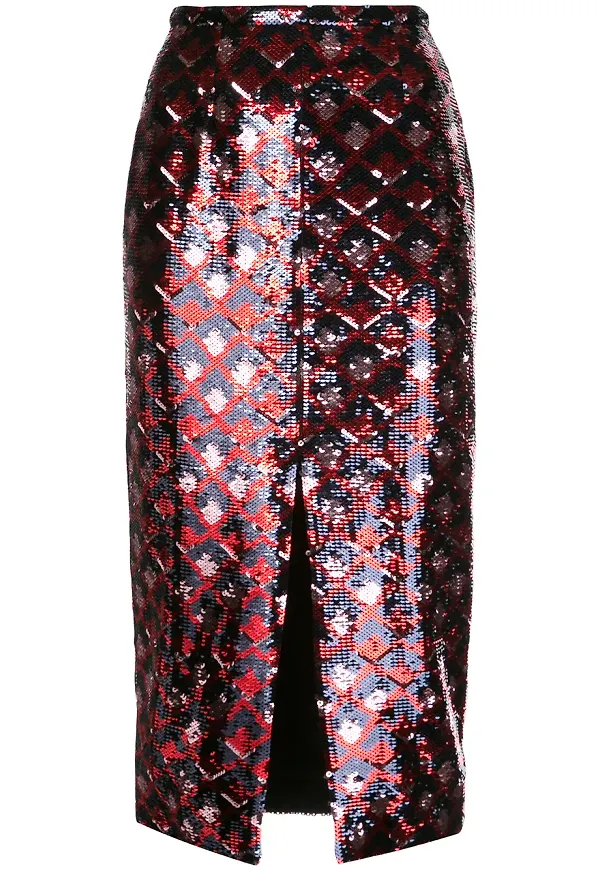 Rochas sequin midi skirt - Svart