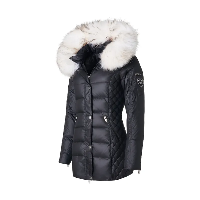 Rockandblue Beam Mid Jacket With Natural Fur Svart, Dam