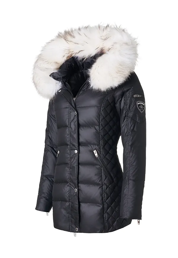 Rockandblue Beam Mid Jacket With Natural Fur Svart, Dam