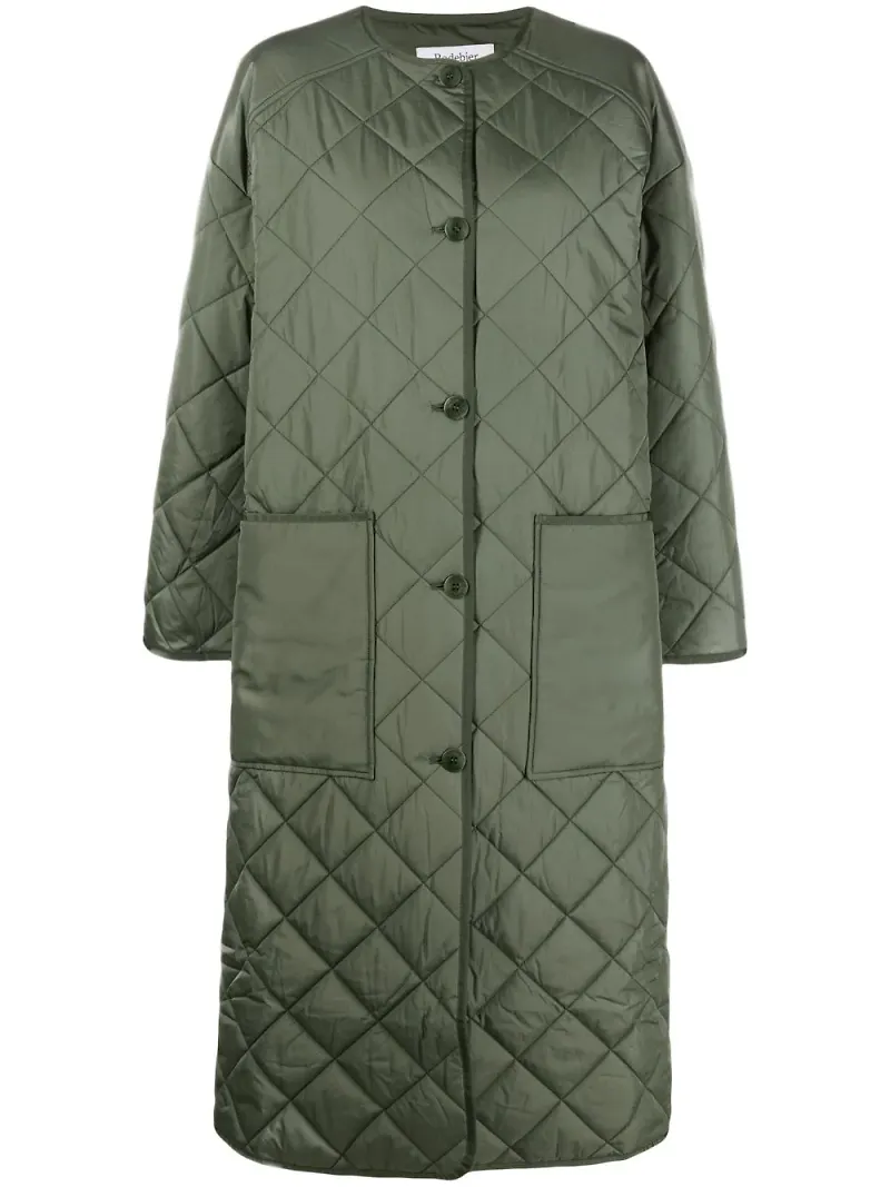 Rodebjer diamantquiltad oversize-kappa - Grön