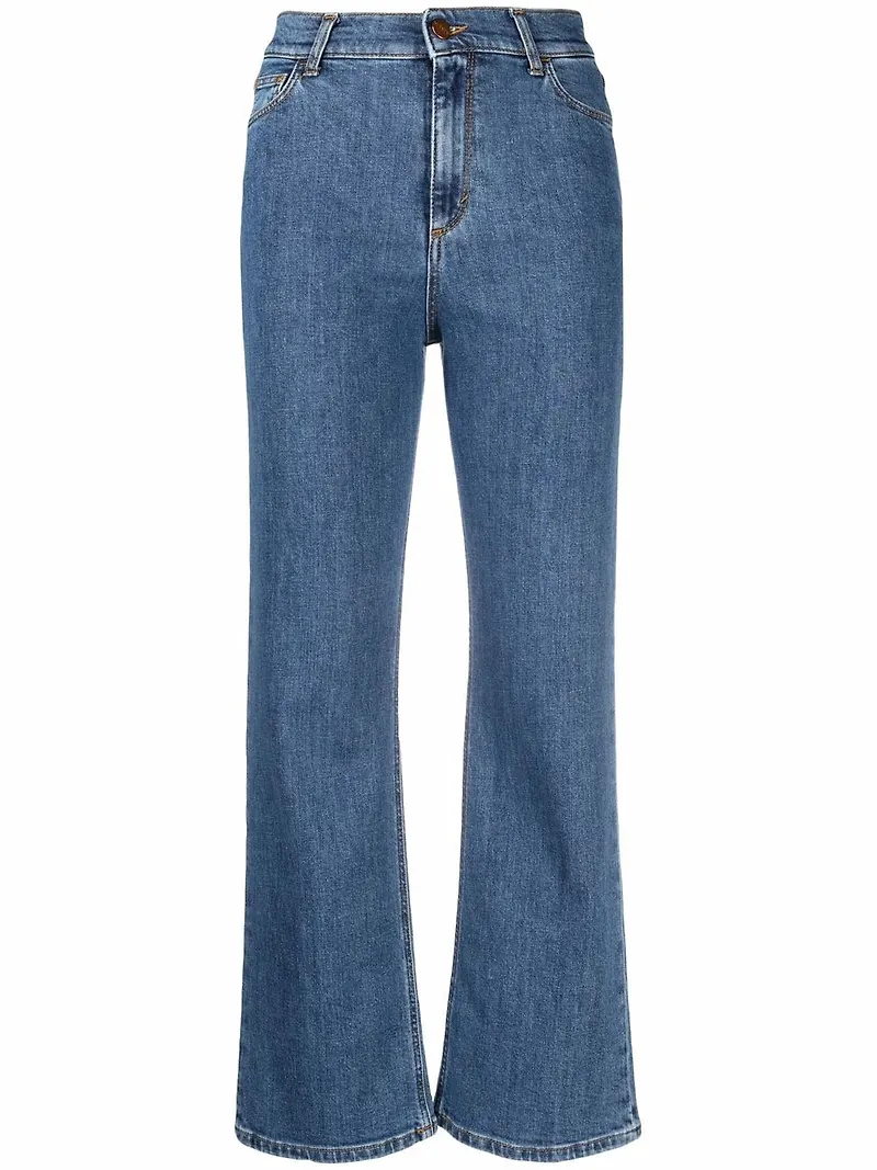 Rodebjer flare-jeans med hög midja - Blå