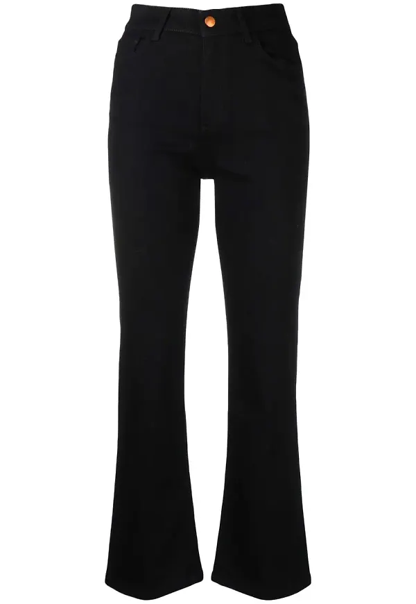 Rodebjer flare-jeans med hög midja - Svart
