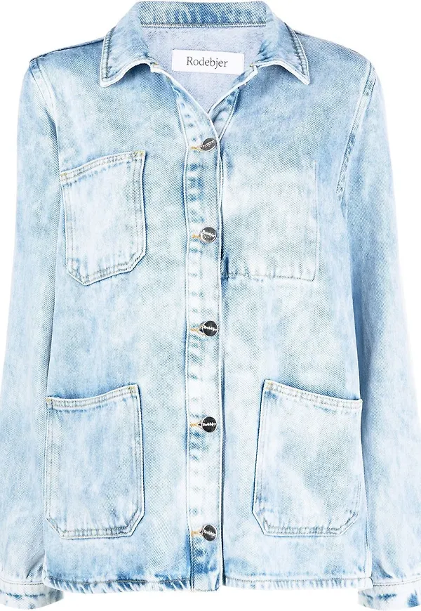 Rodebjer jeansjacka med blekt effekt - Blå