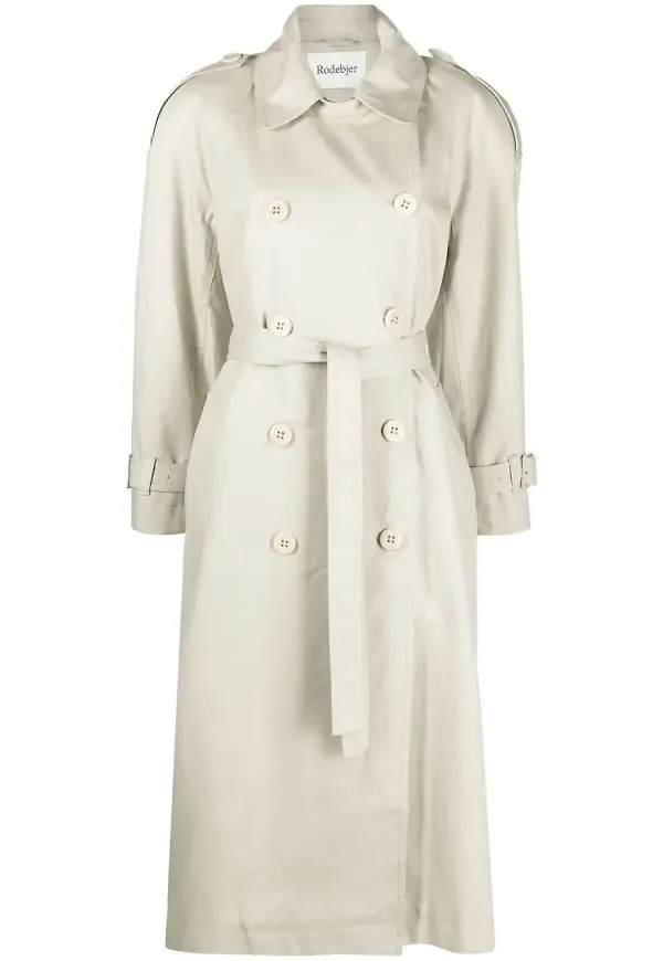 Rodebjer Lois dubbelknäppt trenchcoat - Neutral