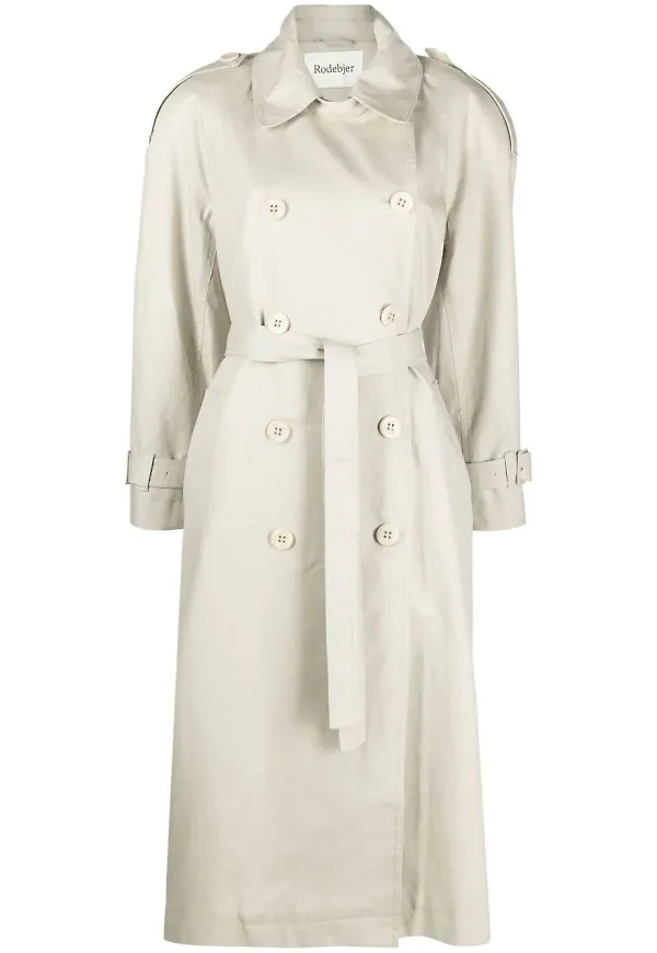 Rodebjer Lois dubbelknäppt trenchcoat - Neutral