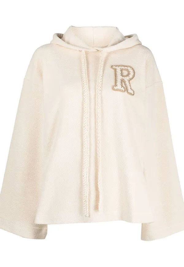 Rodebjer stickad hoodie med logotyp - Neutral