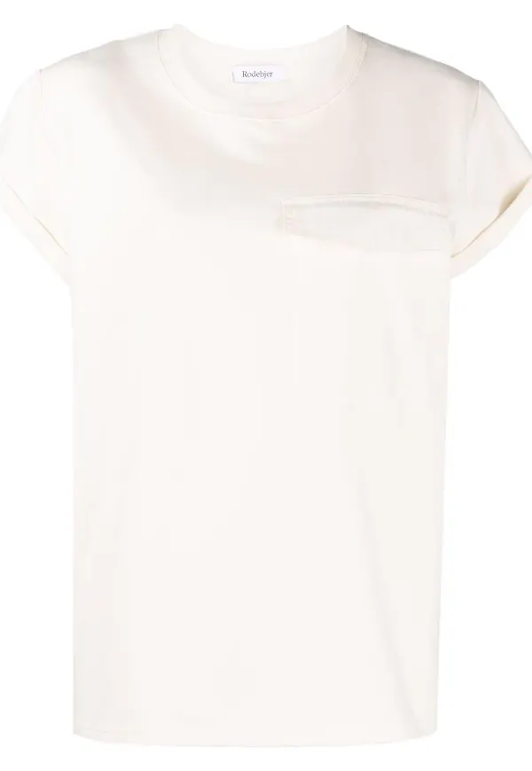 Rodebjer t-shirt med ficka - Vit