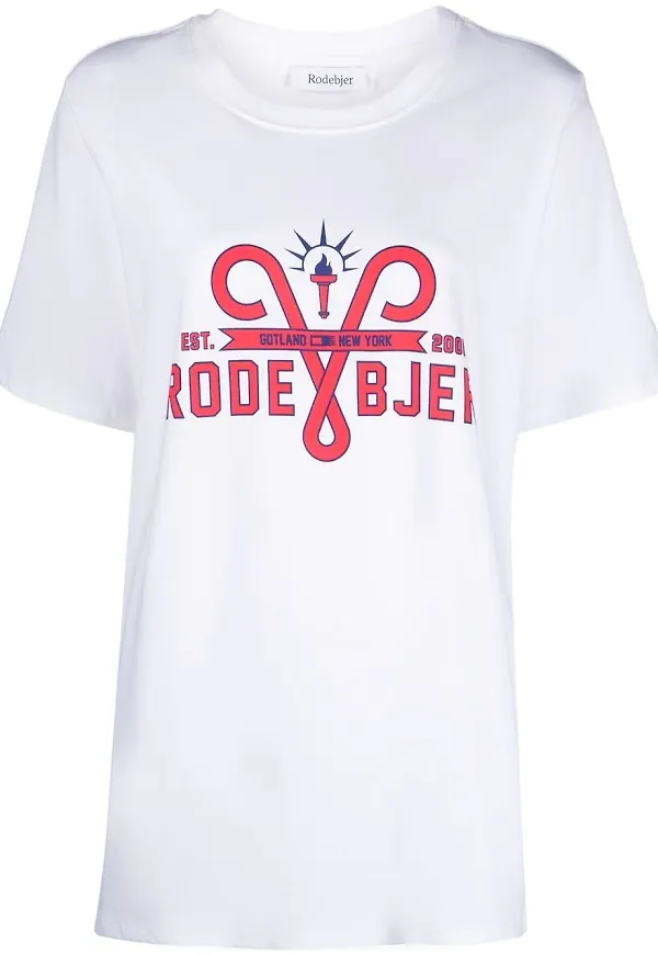 Rodebjer t-shirt med logotyp - Vit