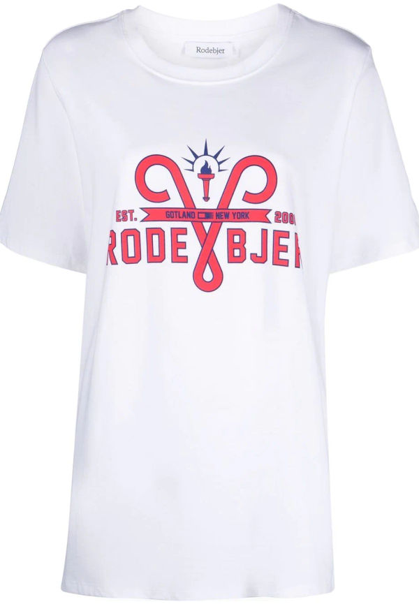 Rodebjer t-shirt med logotyp - Vit