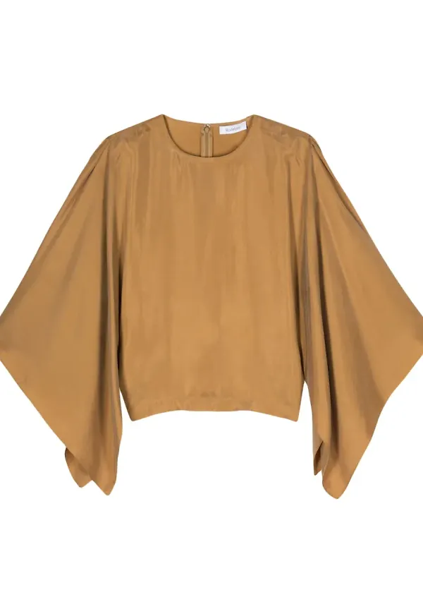 Rodebjer vid blus med öppen ärm - Neutral