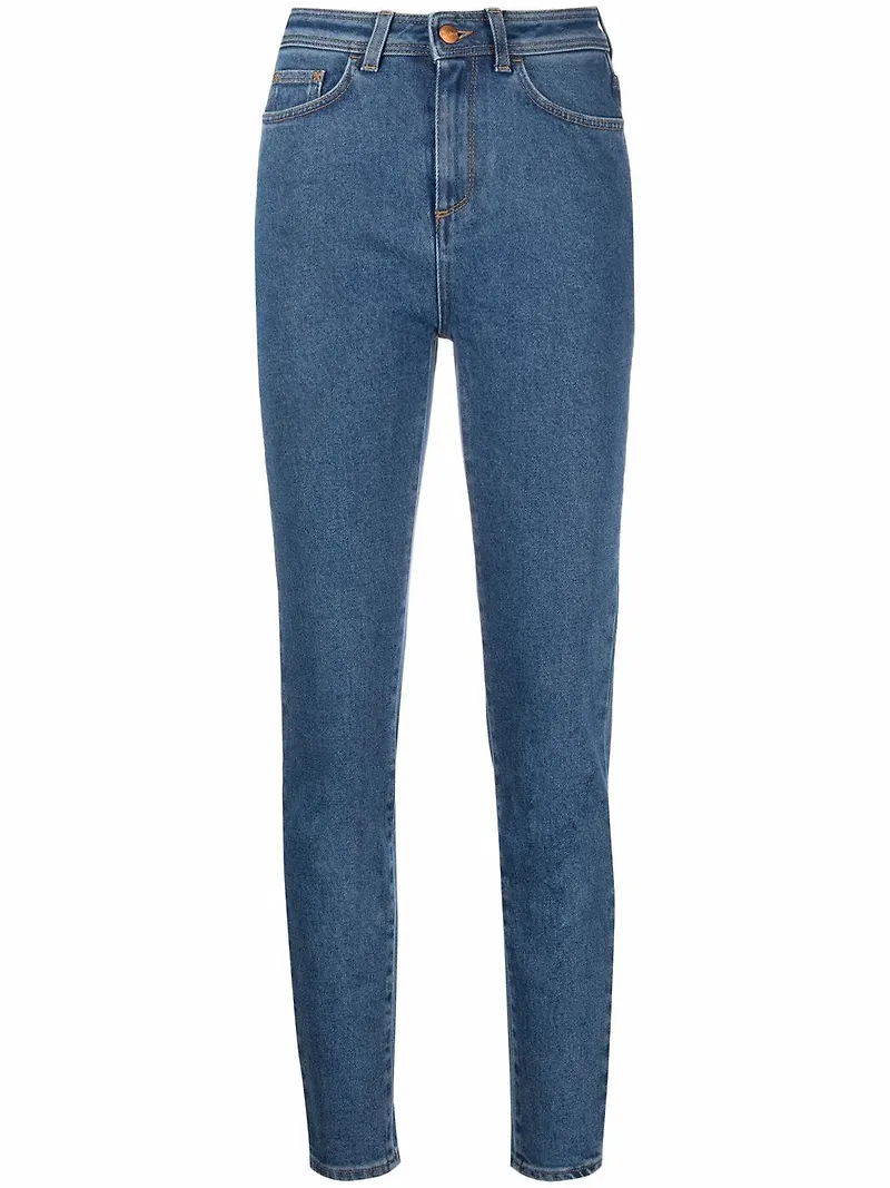 Rodebjer Viktoria slim fit-jeans med hög midja - Blå