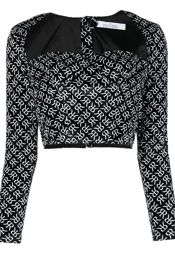 Rokh korsettopp med monogram - Svart