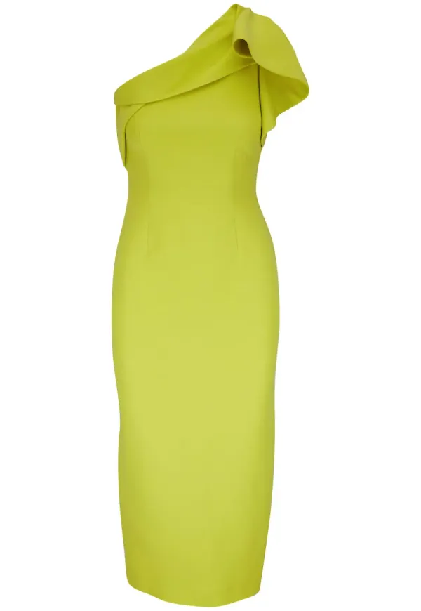 Roland Mouret asymmetrisk midiklänning - Gul