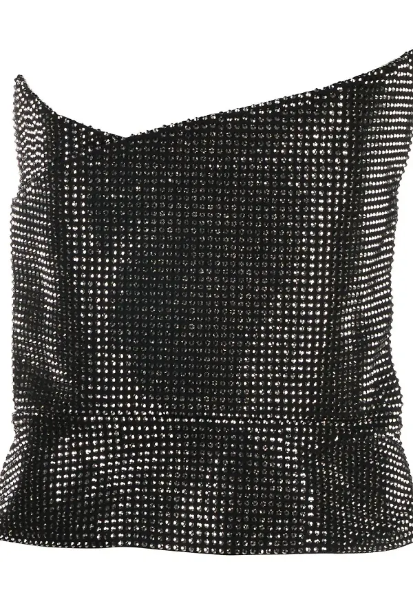 Roland Mouret asymmetrisk topp med strass - Svart