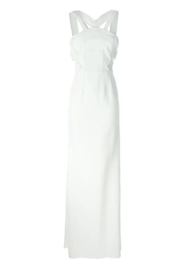 Roland Mouret strappy back gown - Vit – Farfetch