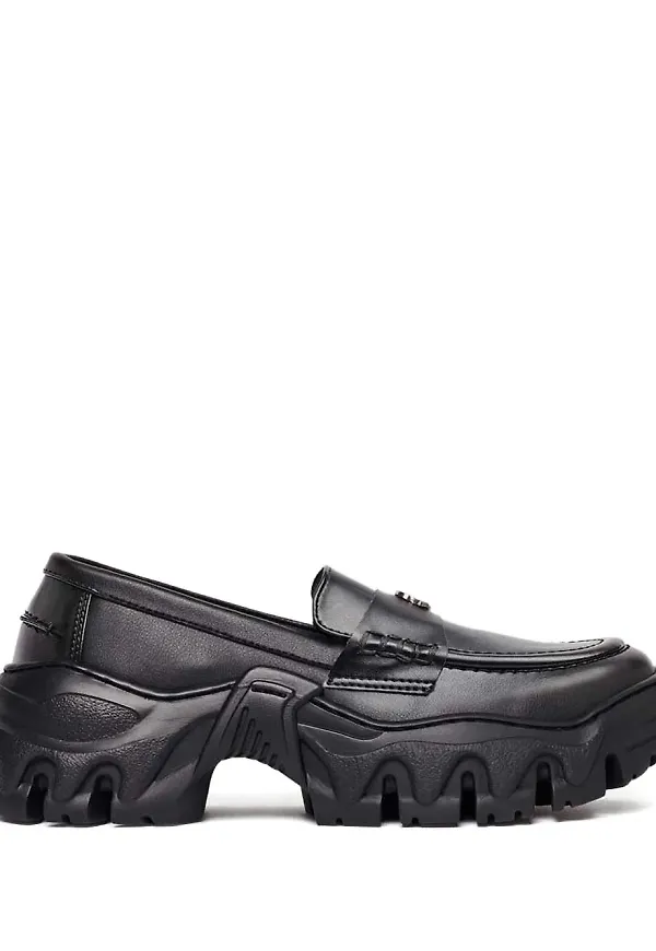 Rombaut loafers med grov sula - Svart
