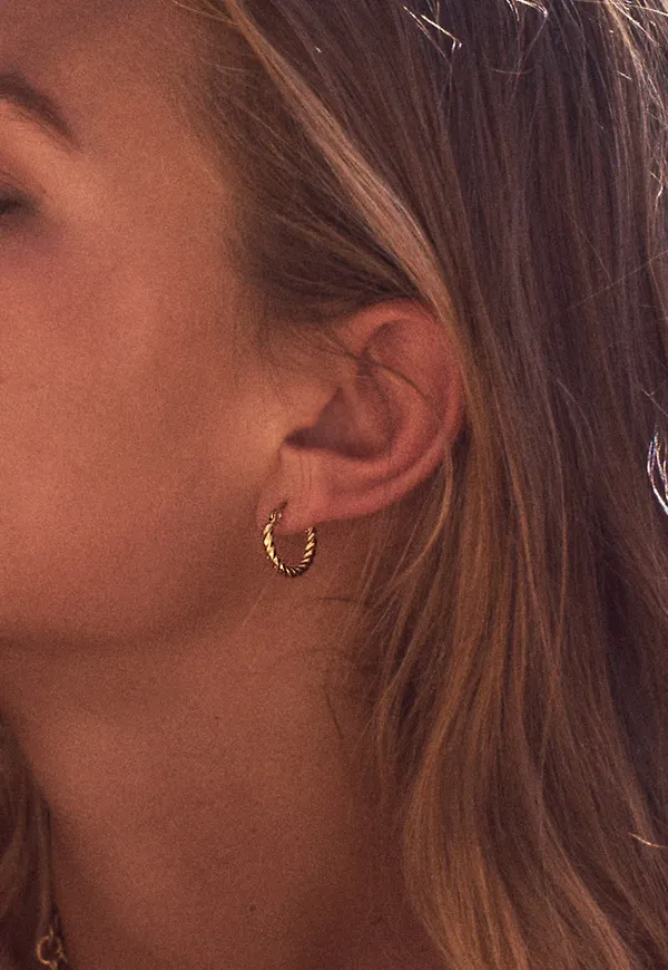 Rope mini hoops gold
