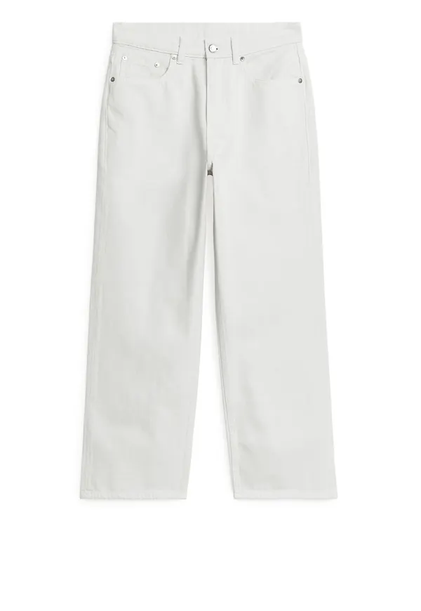 ROSE CROPPED Straight Jeans - White