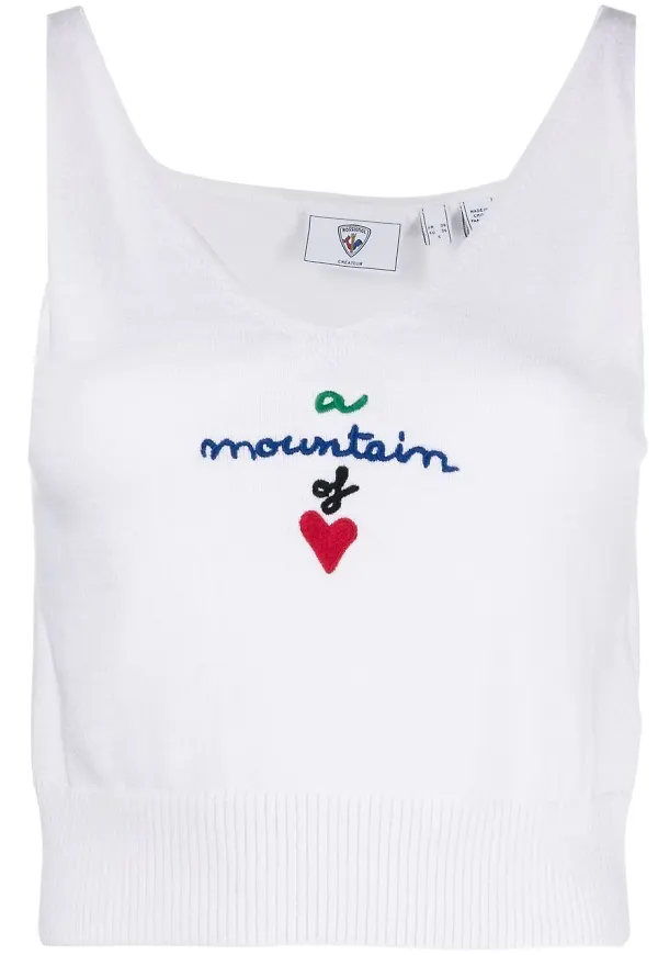 Rossignol stickad croptop med broderad logotyp - Vit