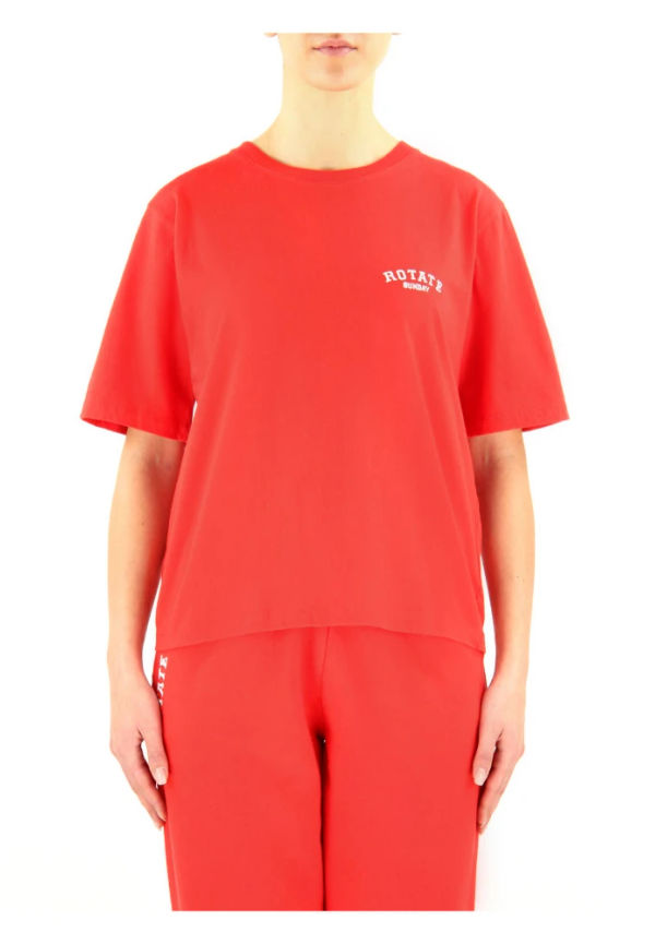 Rotate Birger Christensen - T-shirts - Röd - Dam - Storlek: L,M,S