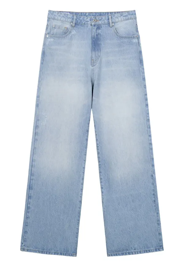 ROUGH. wide leg-jeans - Blå
