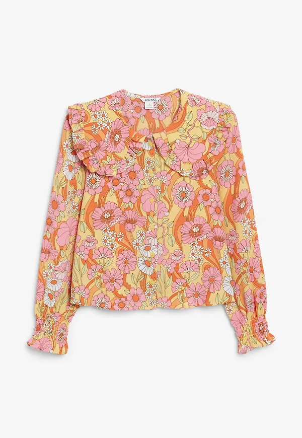 Round collar blouse - Yellow