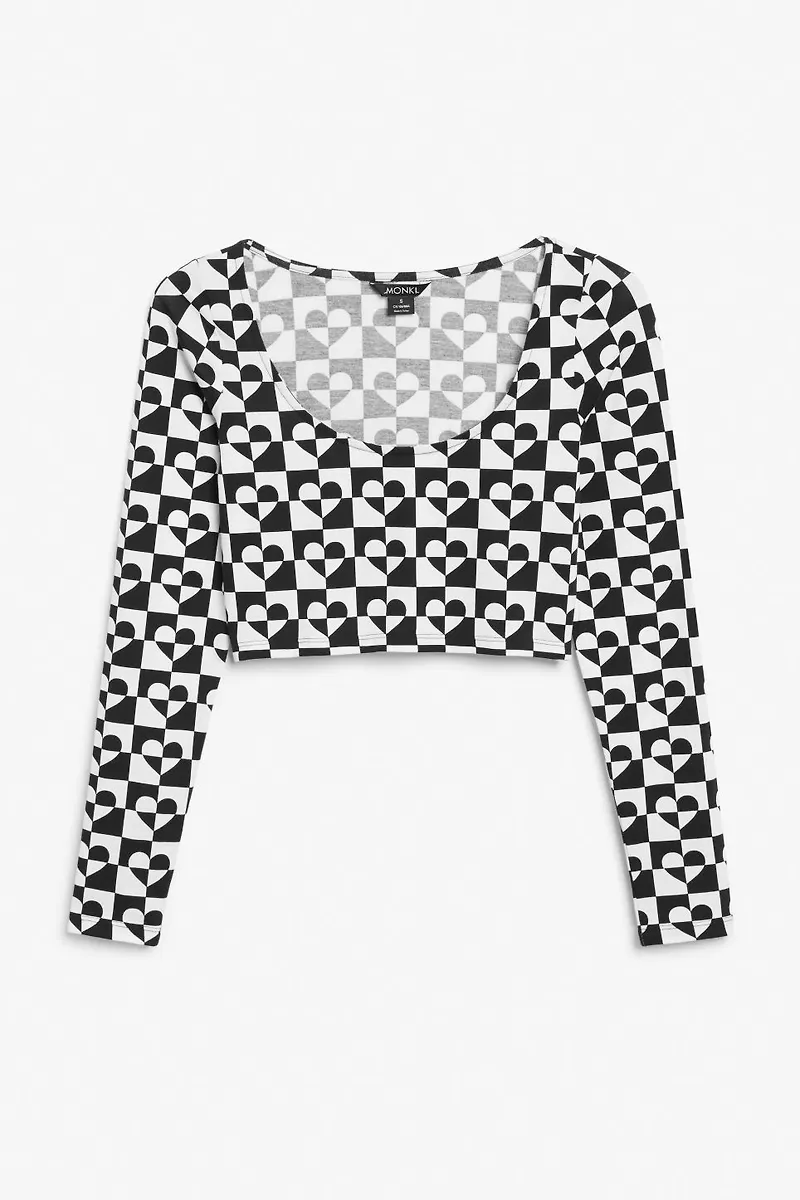 Round neck crop top - Black