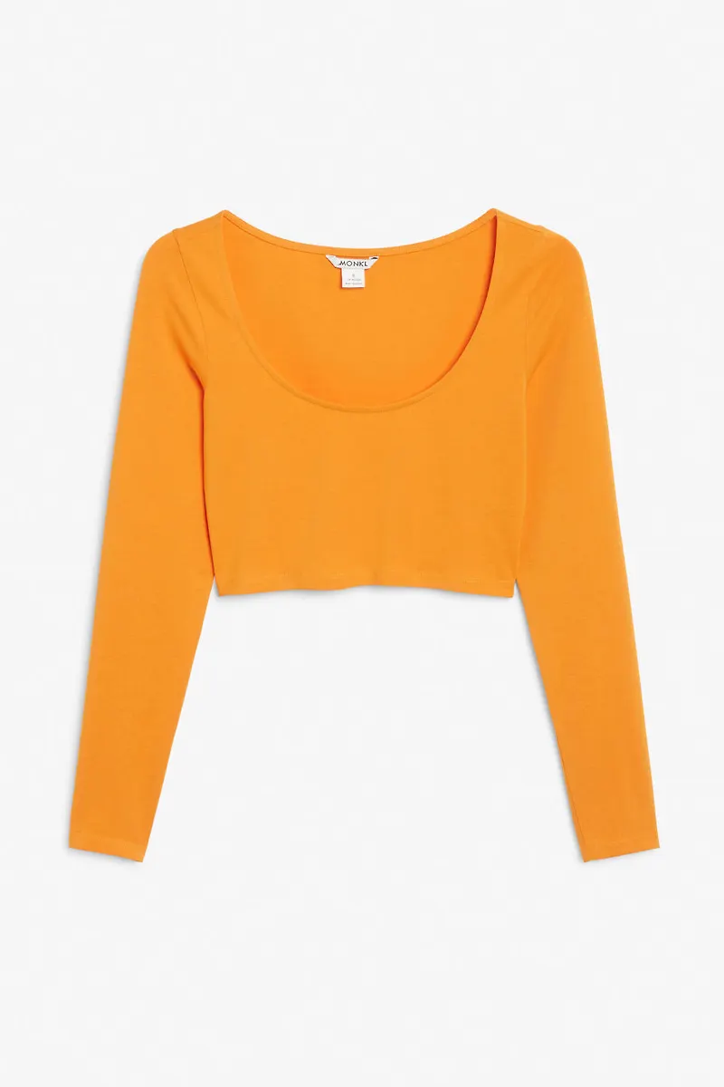 Round neck crop top - Orange