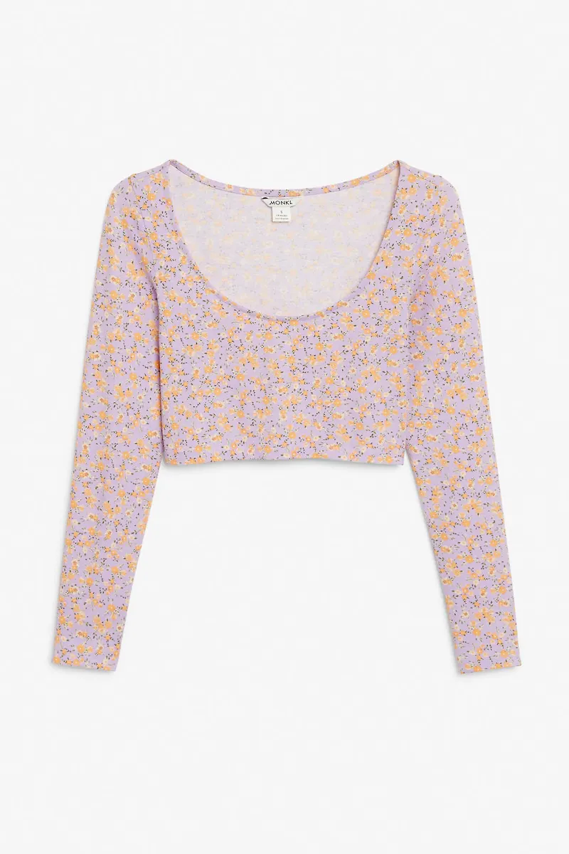 Round neck crop top - Purple