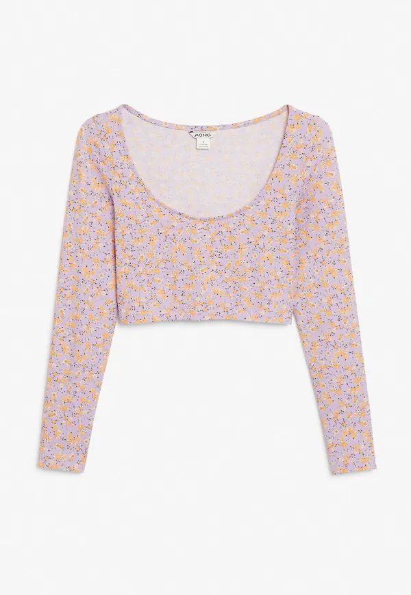 Round neck crop top - Purple