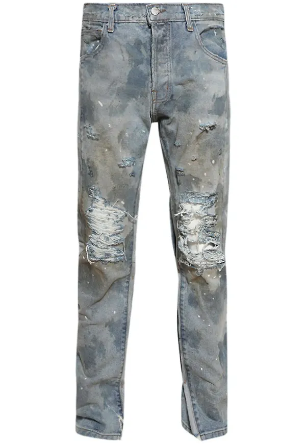 RRR123 Repented tapered-jeans - Blå