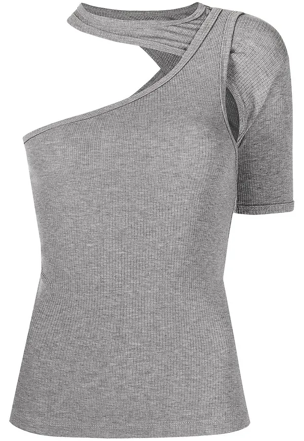 RtA asymmetrisk t-shirt - Grå