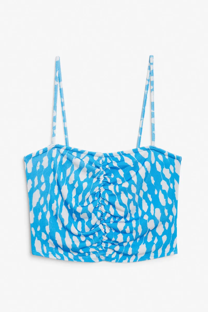 Ruched crop top - Blue
