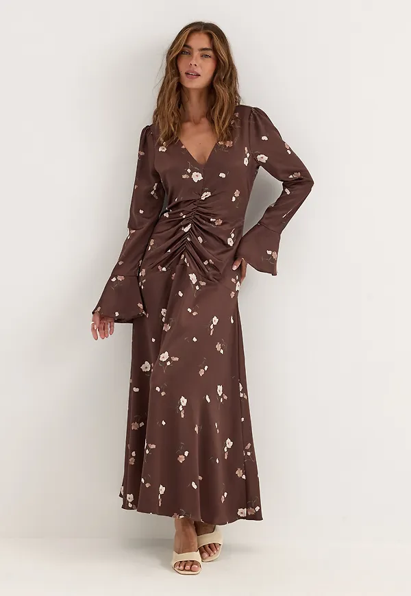 Ruched Front Midi Dress