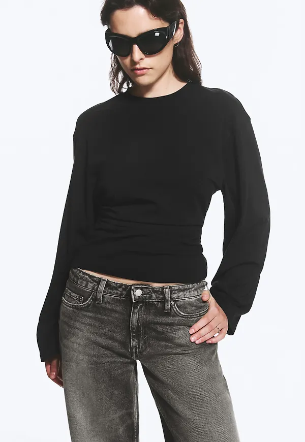 Ruched Long-Sleeved T-shirt