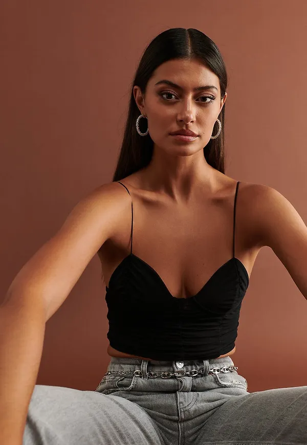 Ruched mesh top