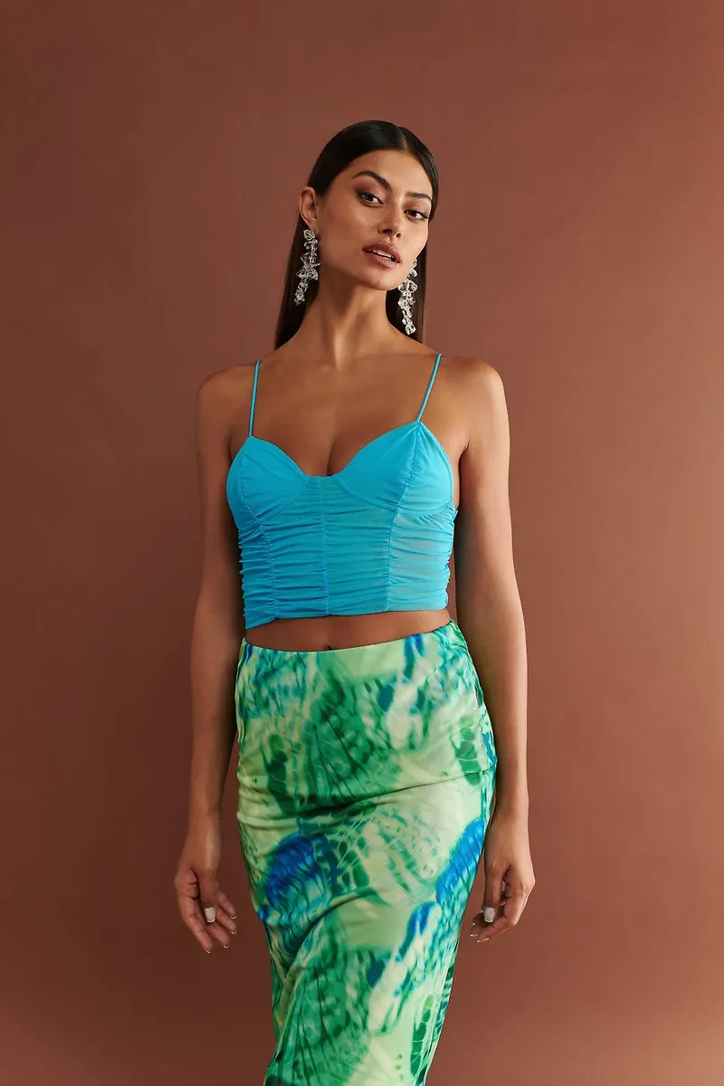 Ruched mesh top