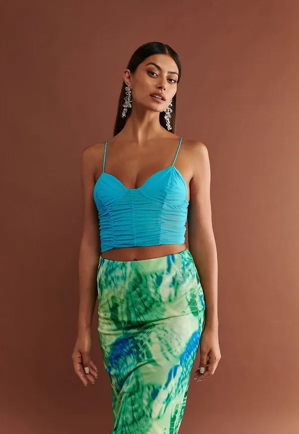 Ruched mesh top