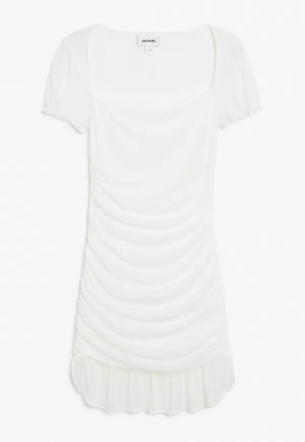 Ruched mini dress - White