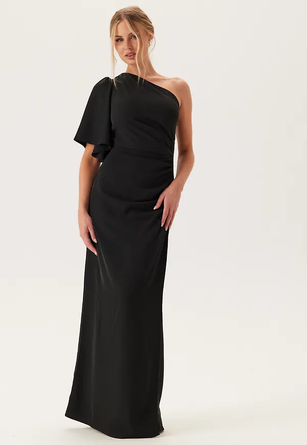 Ruched One Shoulder Gown
