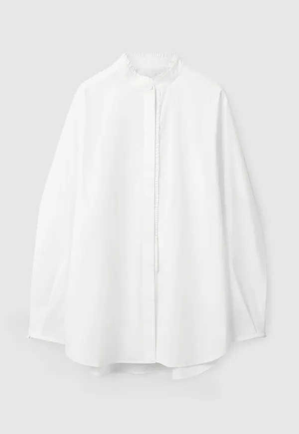 RUFFLE-DETAIL OVERSIZED SHIRT