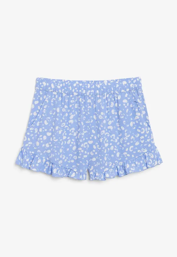 Ruffle hem shorts - Blue