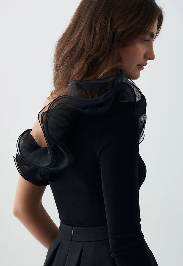 Ruffle organza top