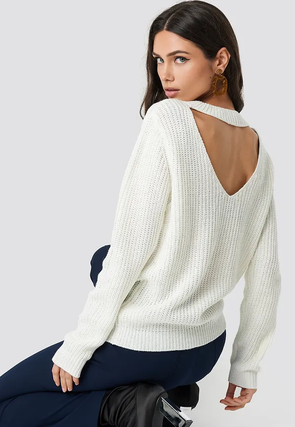 Rut&Circle Knit Back Open - White