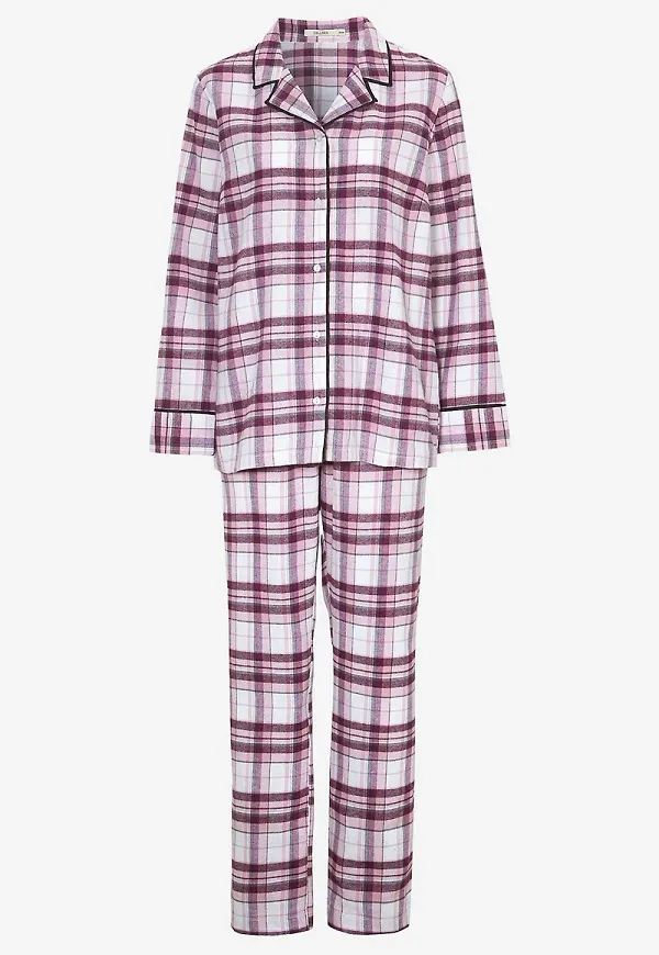 Rutig flanellpyjamas i bomull
