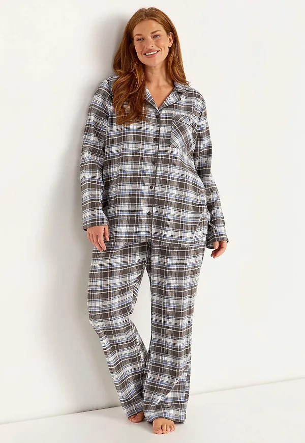 Rutig pyjamas i flanell
